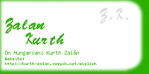 zalan kurth business card